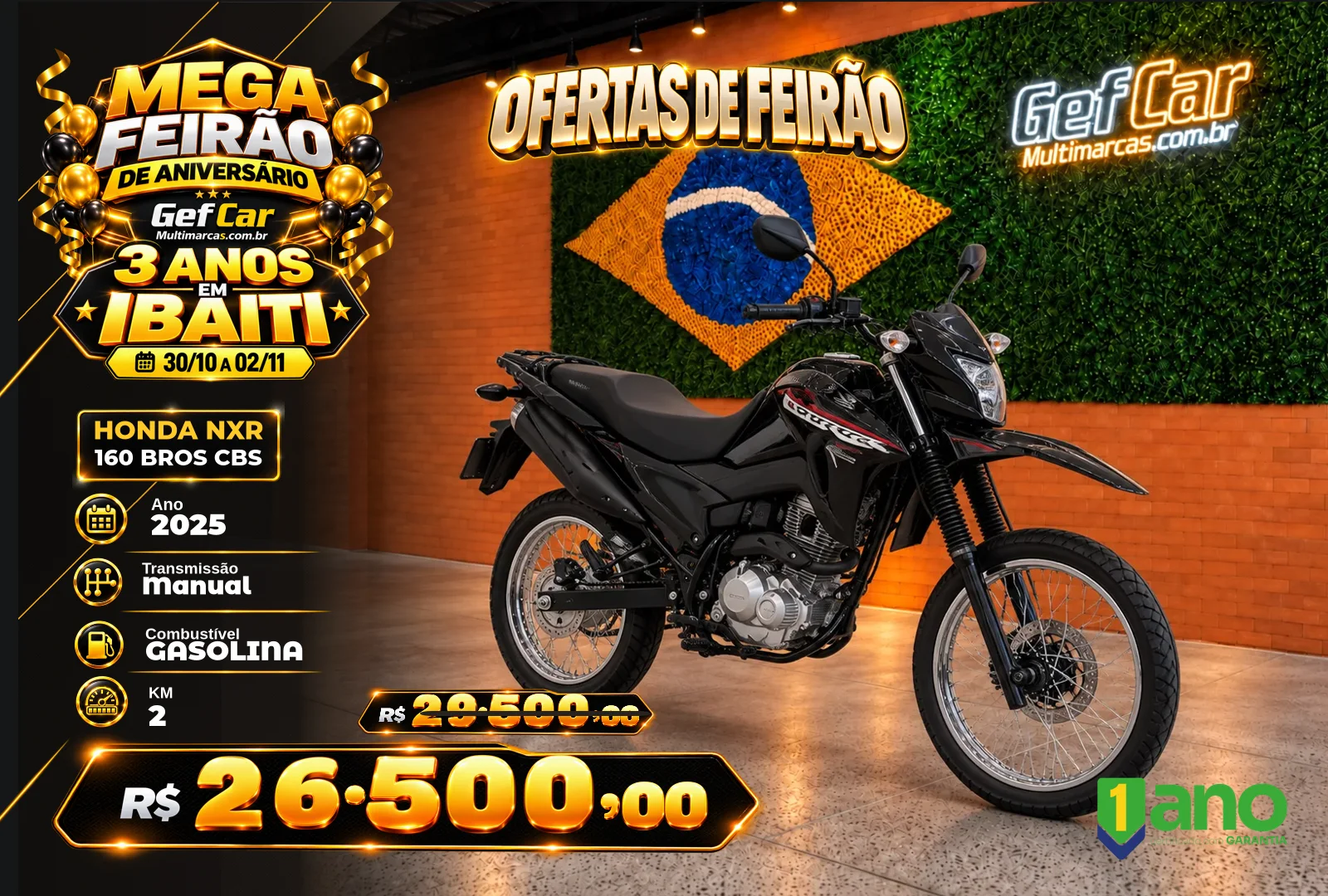 HONDA NXR 160 BROS CBS 2025