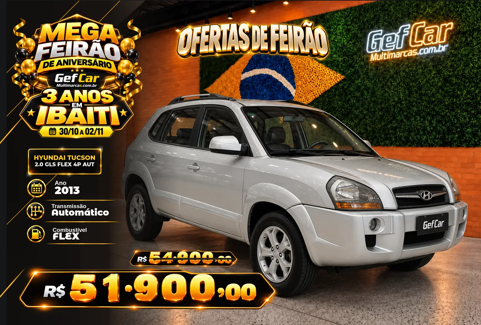 HYUNDAI TUCSON 2.0 GLS FLEX 4P AUT 2013