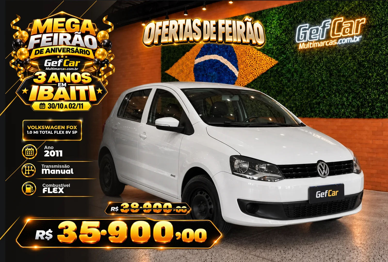 VOLKSWAGEN FOX 1.0 MI TOTAL FLEX 8V 5P 2011