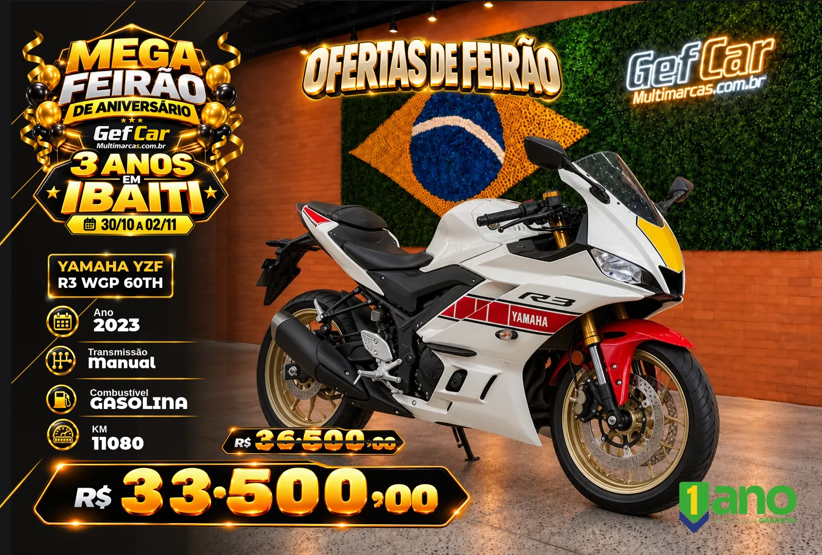 YAMAHA YZF R3 WGP 60TH 2023