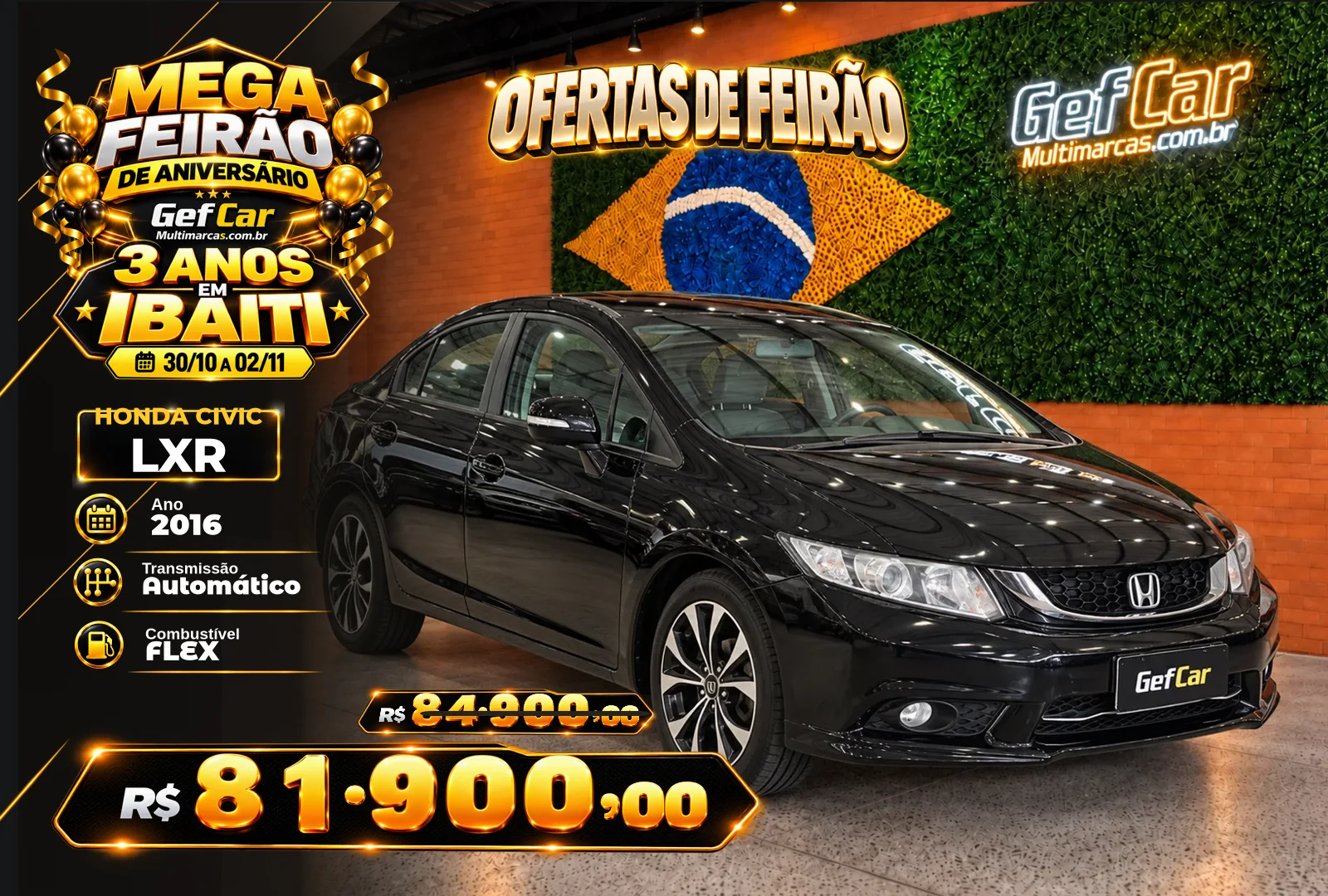 HONDA CIVIC LXR 2016