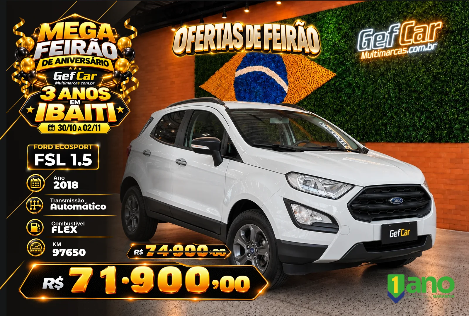 FORD ECOSPORT FSL 1.5 2018