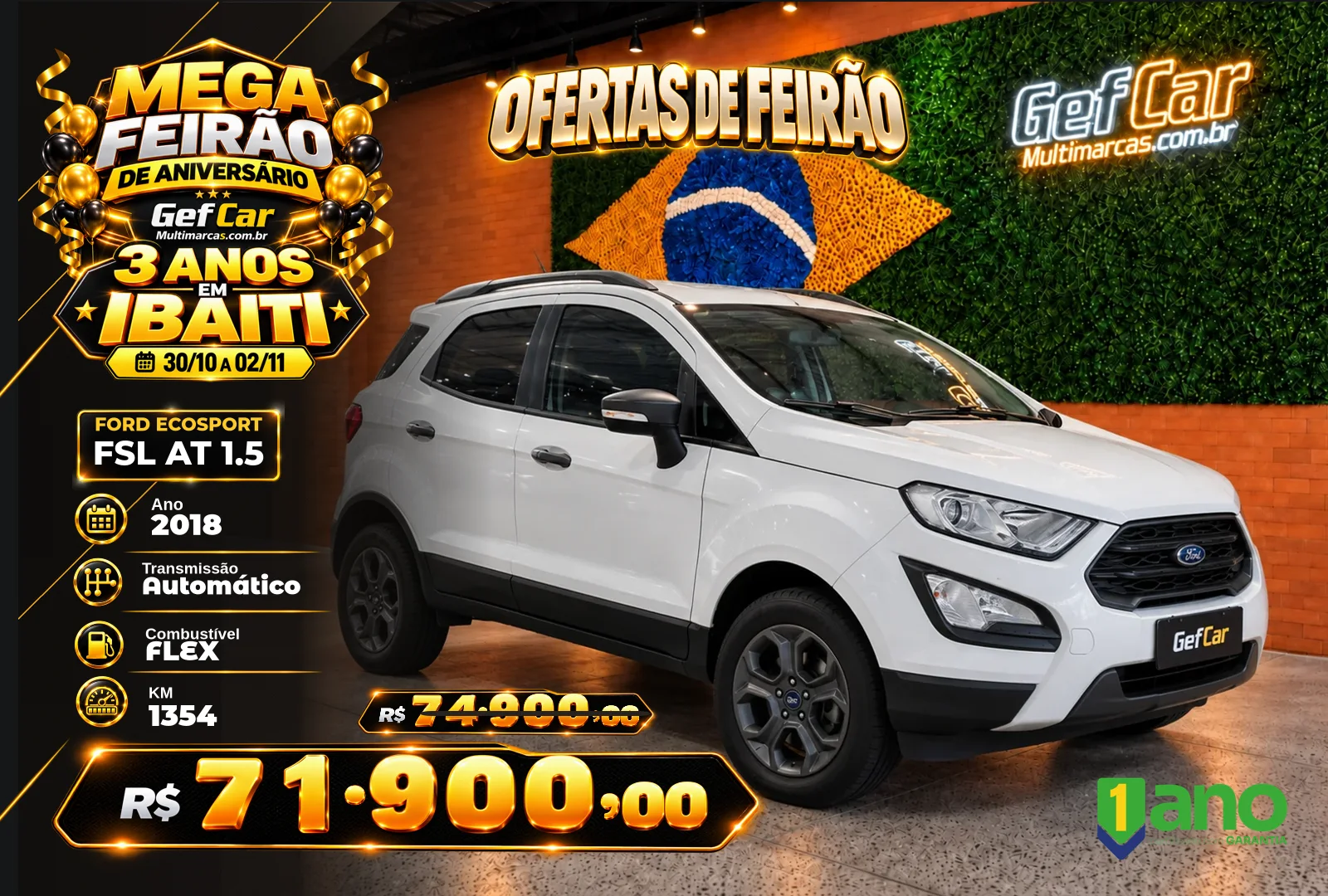 FORD ECOSPORT FSL AT 1.5 2018